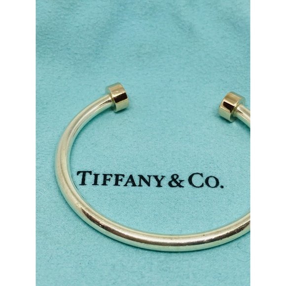 Retired Return To Tiffany & Co. Rubedo Circle Edge Cuff Bracelet Sterling Silver - Picture 2 of 8
